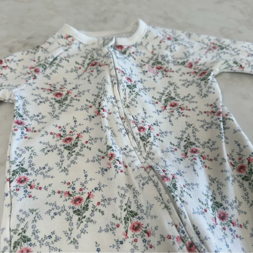 Ralph Lauren Baby Cotton Floral Footed Coverall/Onesie. Size 9M.
